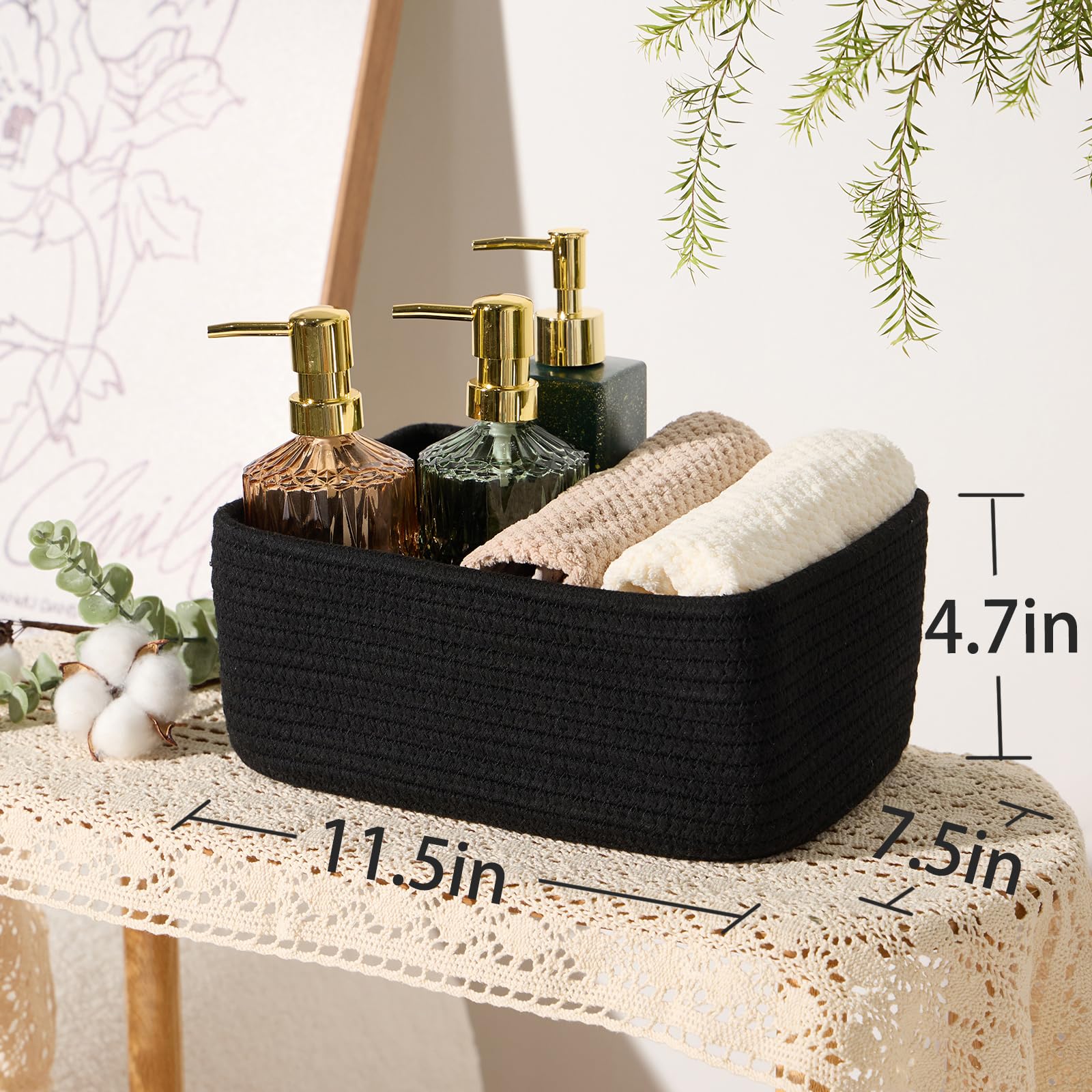 MiniArk woven baskets on a shelf promote tidy closet organization.