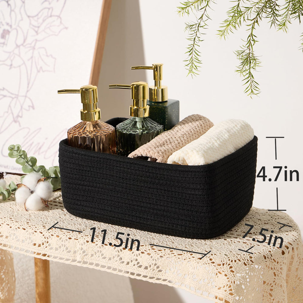 MiniArk woven baskets on a shelf promote tidy closet organization.