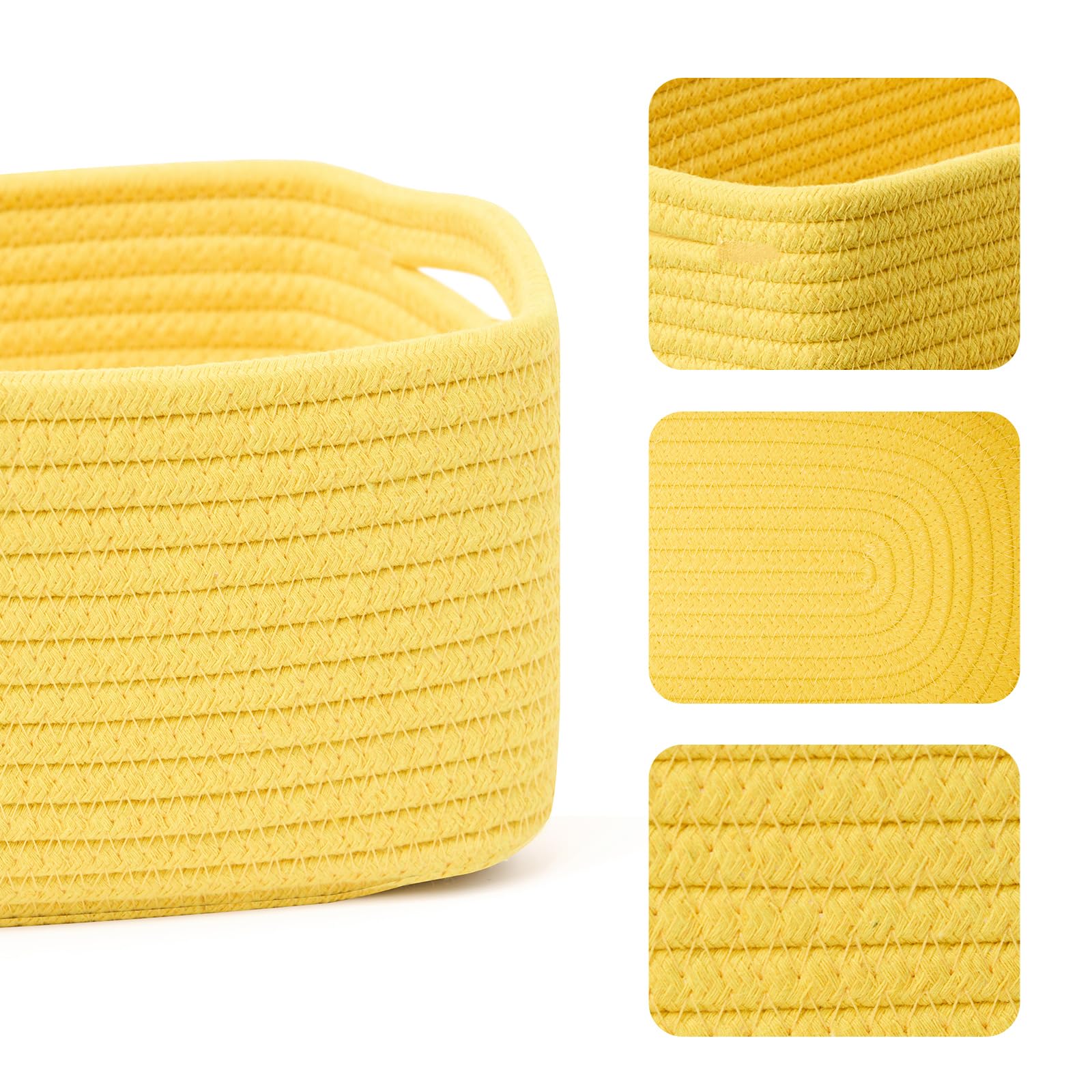 MiniArk woven rope bins add decorative texture to shelves and closets