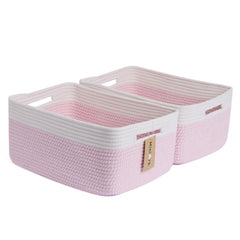 MiniArk large pink storage basket front view for versatile use