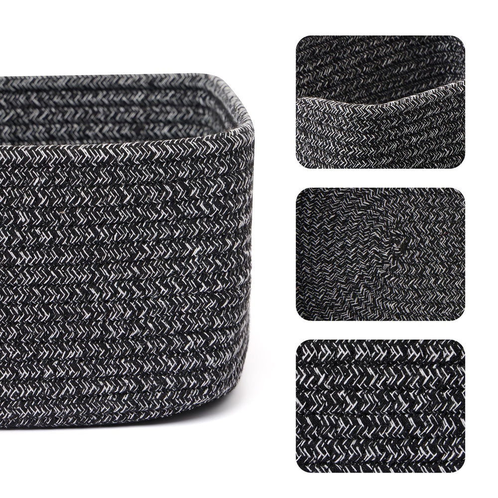 Rectangle cotton rope basket from MiniArk for soft nursery storage.