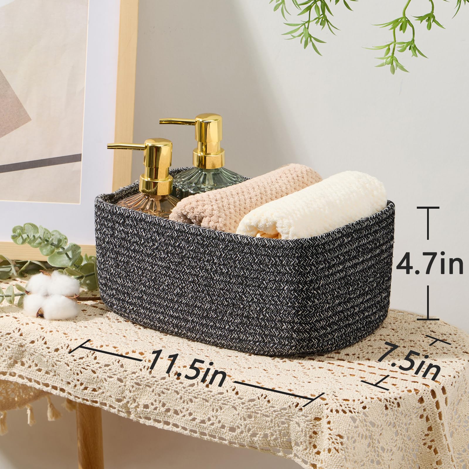 Woven MiniArk baskets add decorative storage to desks and shelves.