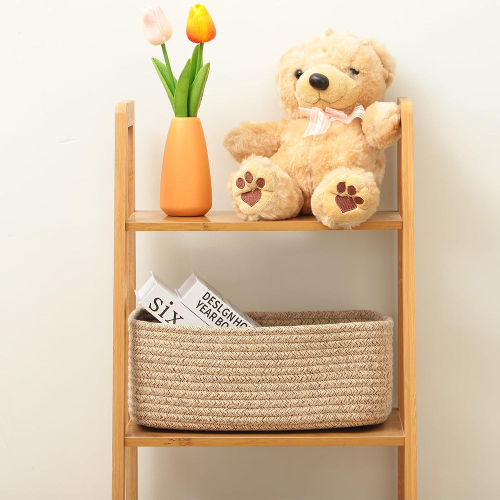 MiniArk 3-pack in mixed brown creates versatile storage for toys and cables.