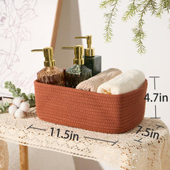 MiniArk three-pack oxide red baskets arranged for desk or shelf.