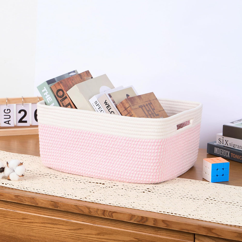 MiniArk baby nursery storage basket keeps blankets, towels, and toys neatly organized.