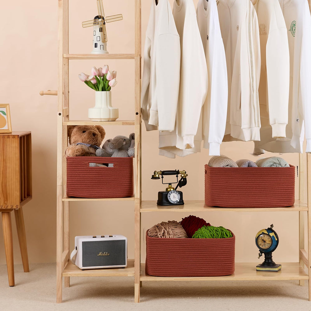 MiniArk basket with soft cotton rope brings warmth to closet organization