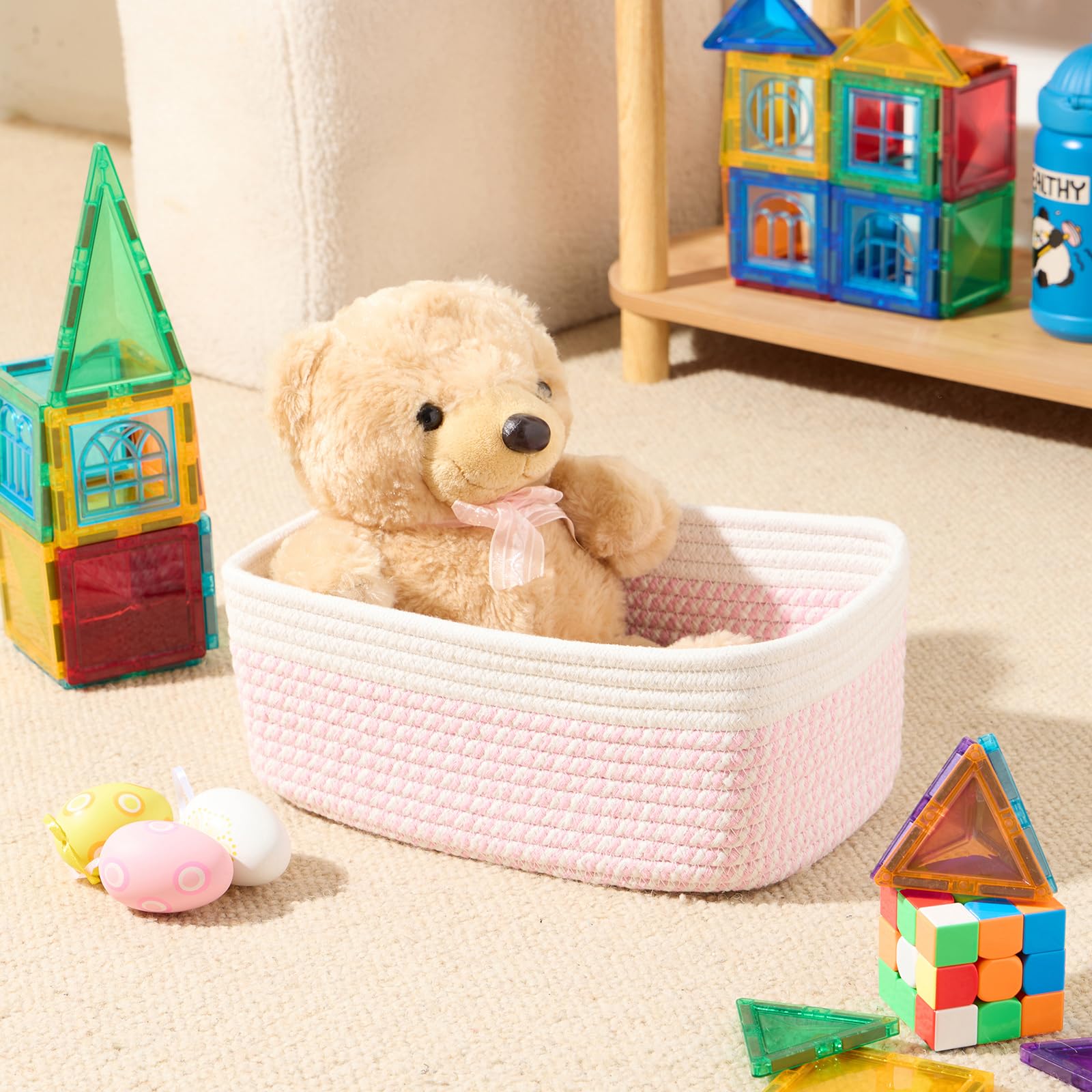 MiniArk basket used as a desk organizer for small items.