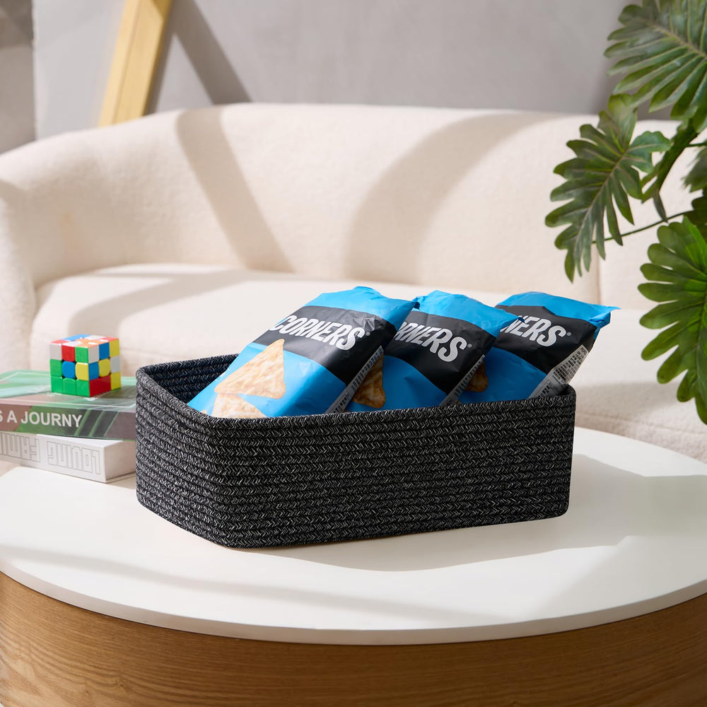 MiniArk baskets on dresser organize cosmetics and small everyday essentials