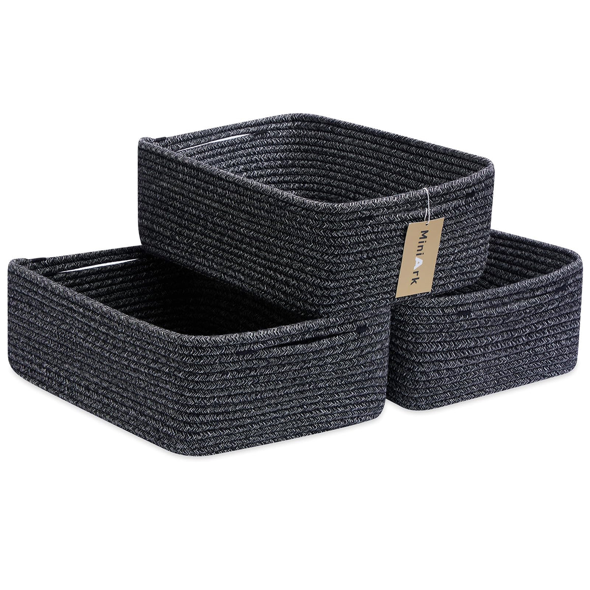 MiniArk bathroom rope basket keeps towels neatly organized