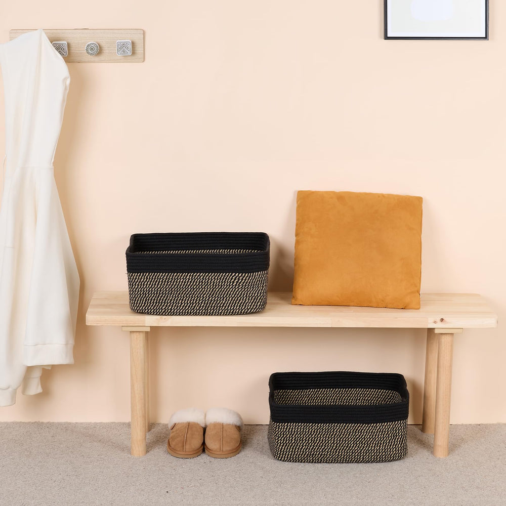 MiniArk blanket basket with high capacity for blankets and towels.