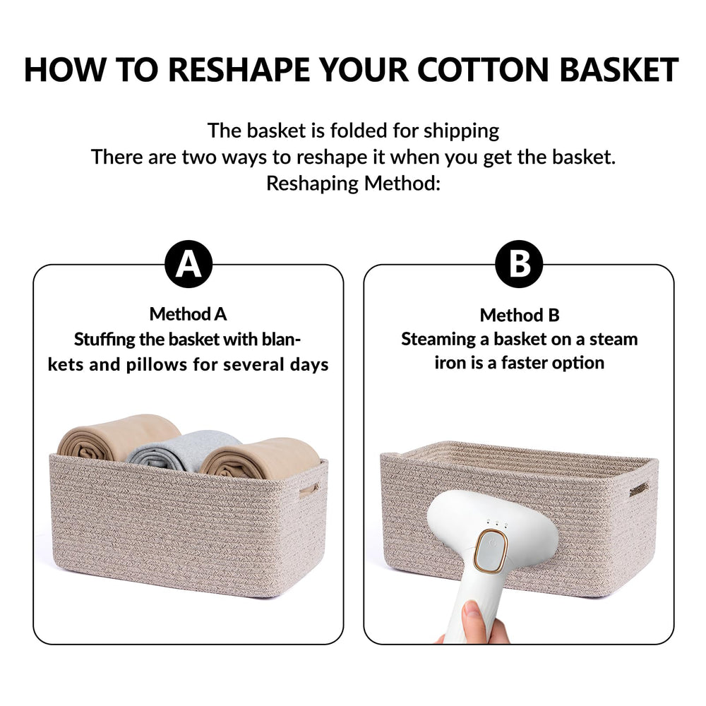 MiniArk blanket and towel basket stores linens neatly in a linen closet.