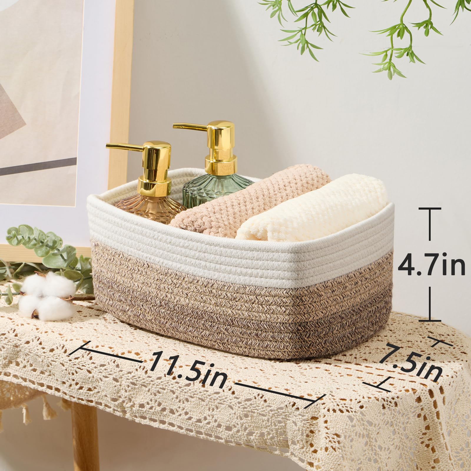 MiniArk decorative basket adds warm texture and minimalist style to shelves