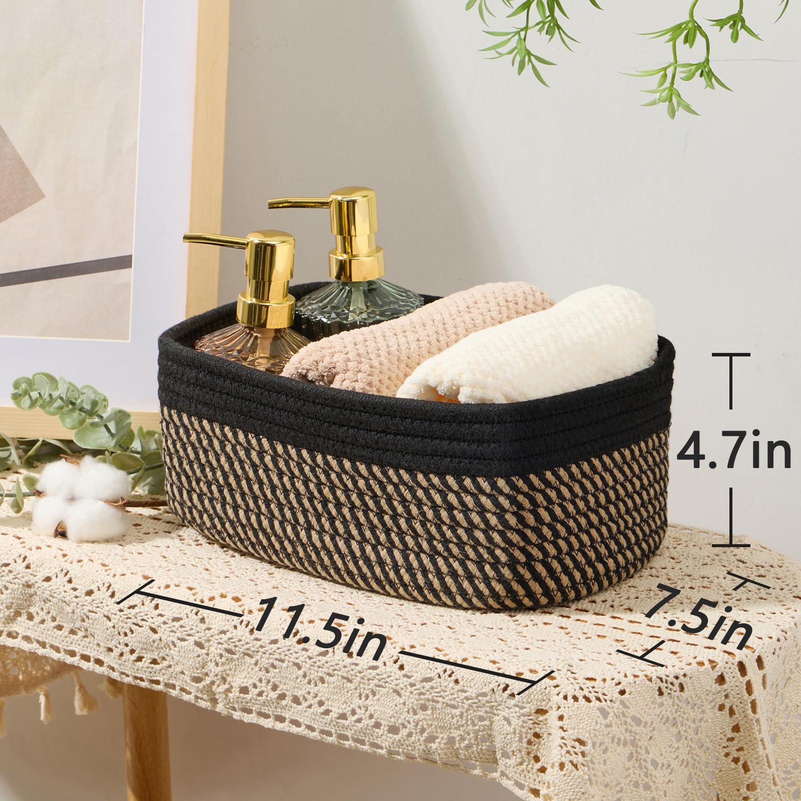 MiniArk decorative baskets placed on a shelf for a warm, modern look