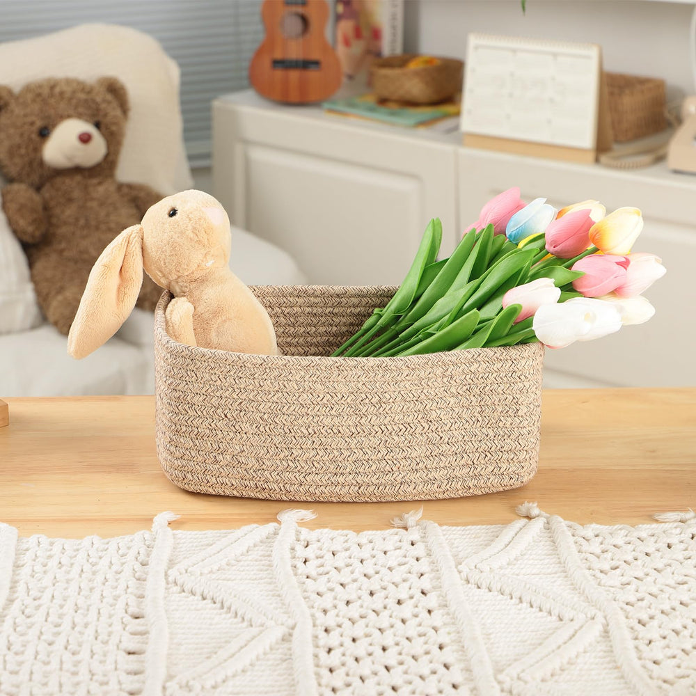 MiniArk desktop storage baskets ideal for remotes, keys, and small electronics.