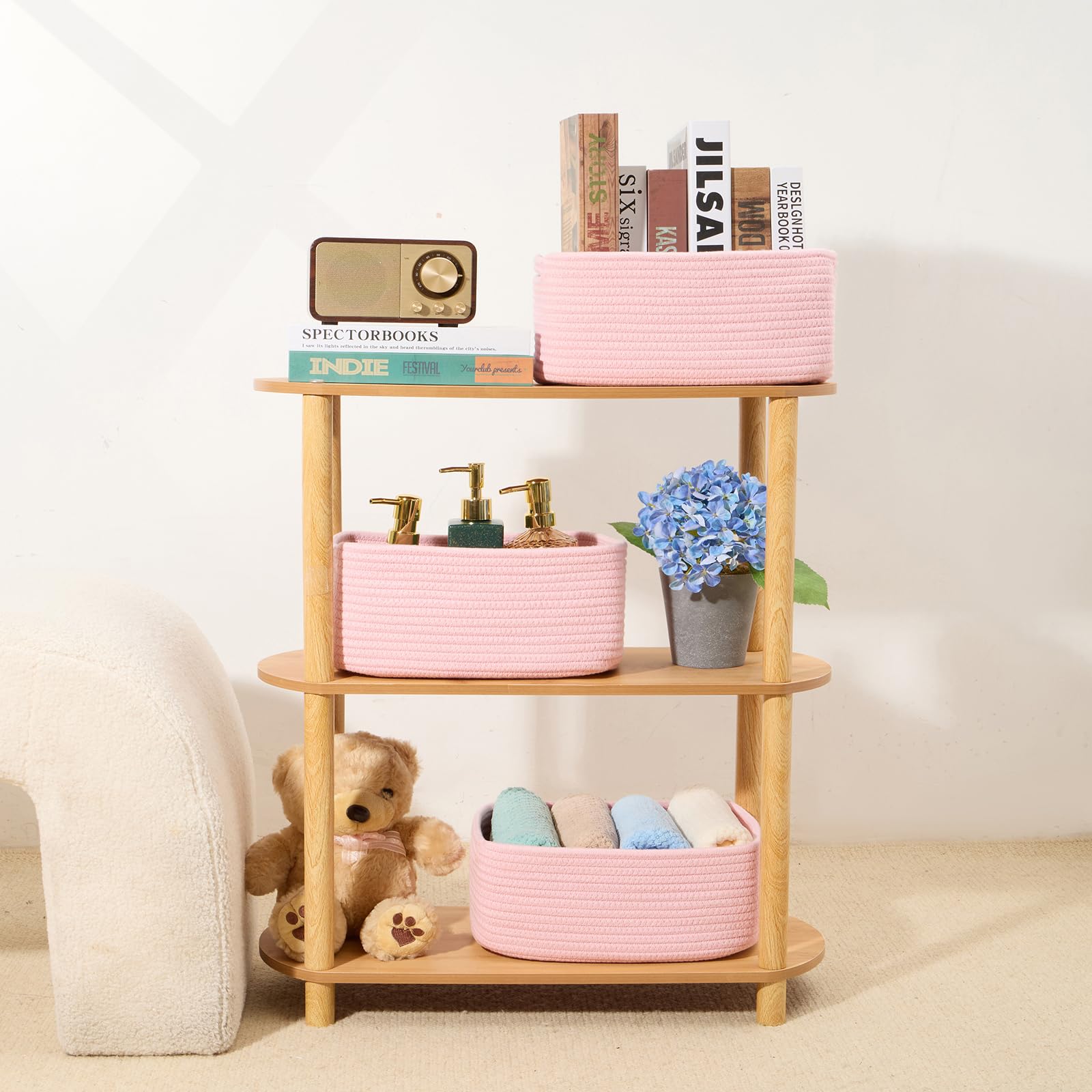 MiniArk set on shelves keeps toys, cables, and essentials neatly organized
