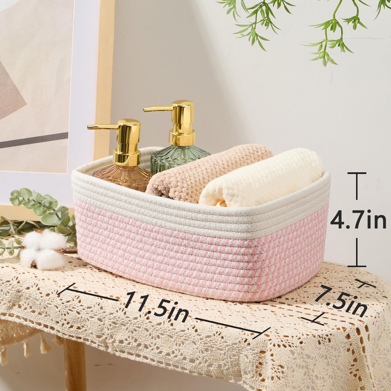 Four MiniArk baskets on a shelf for tidy closet organization.