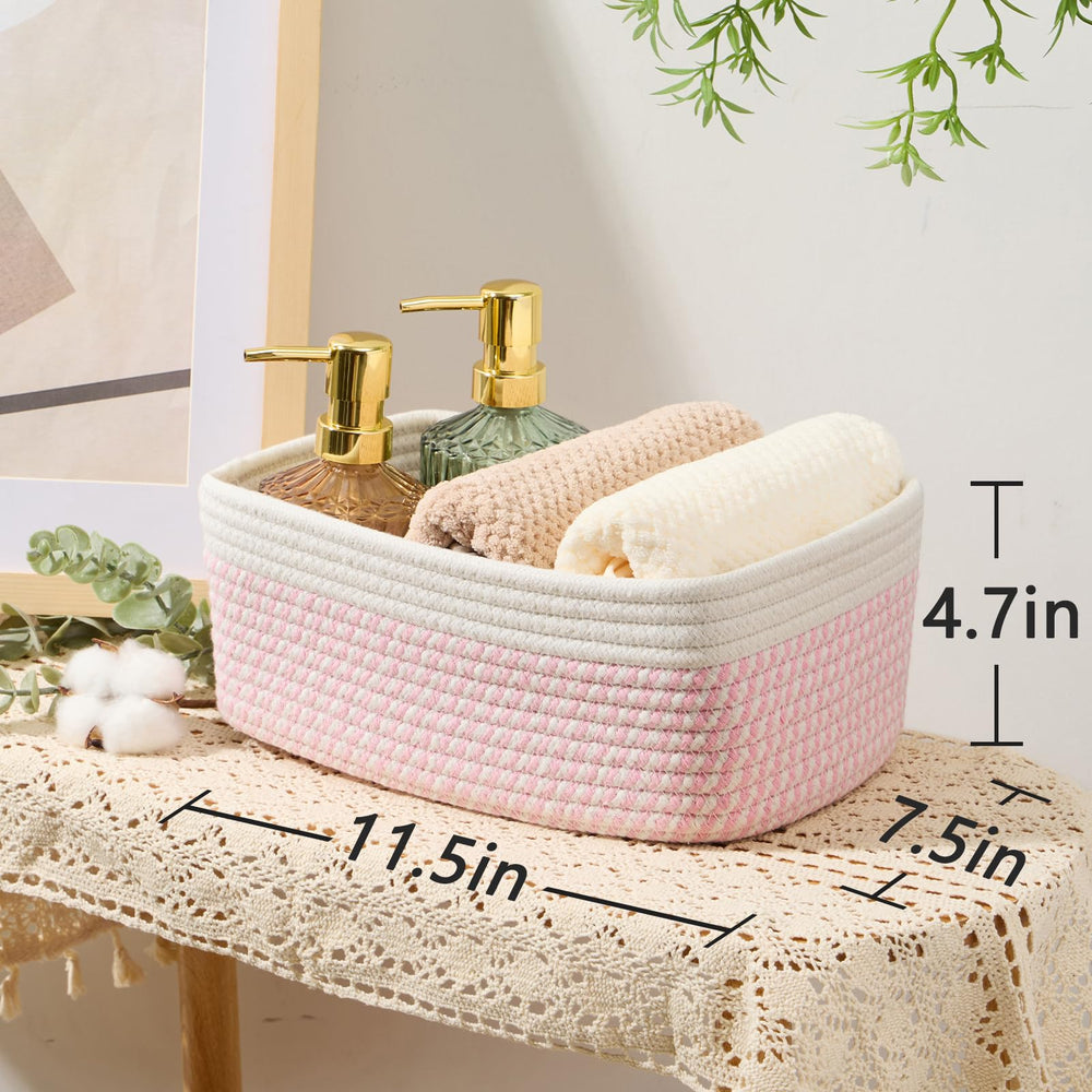 Four MiniArk baskets on a shelf for tidy closet organization.