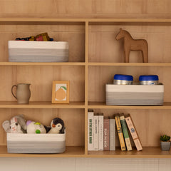 MiniArk large gradient grey basket folded-entry demonstrates easy reshaping and versatile use