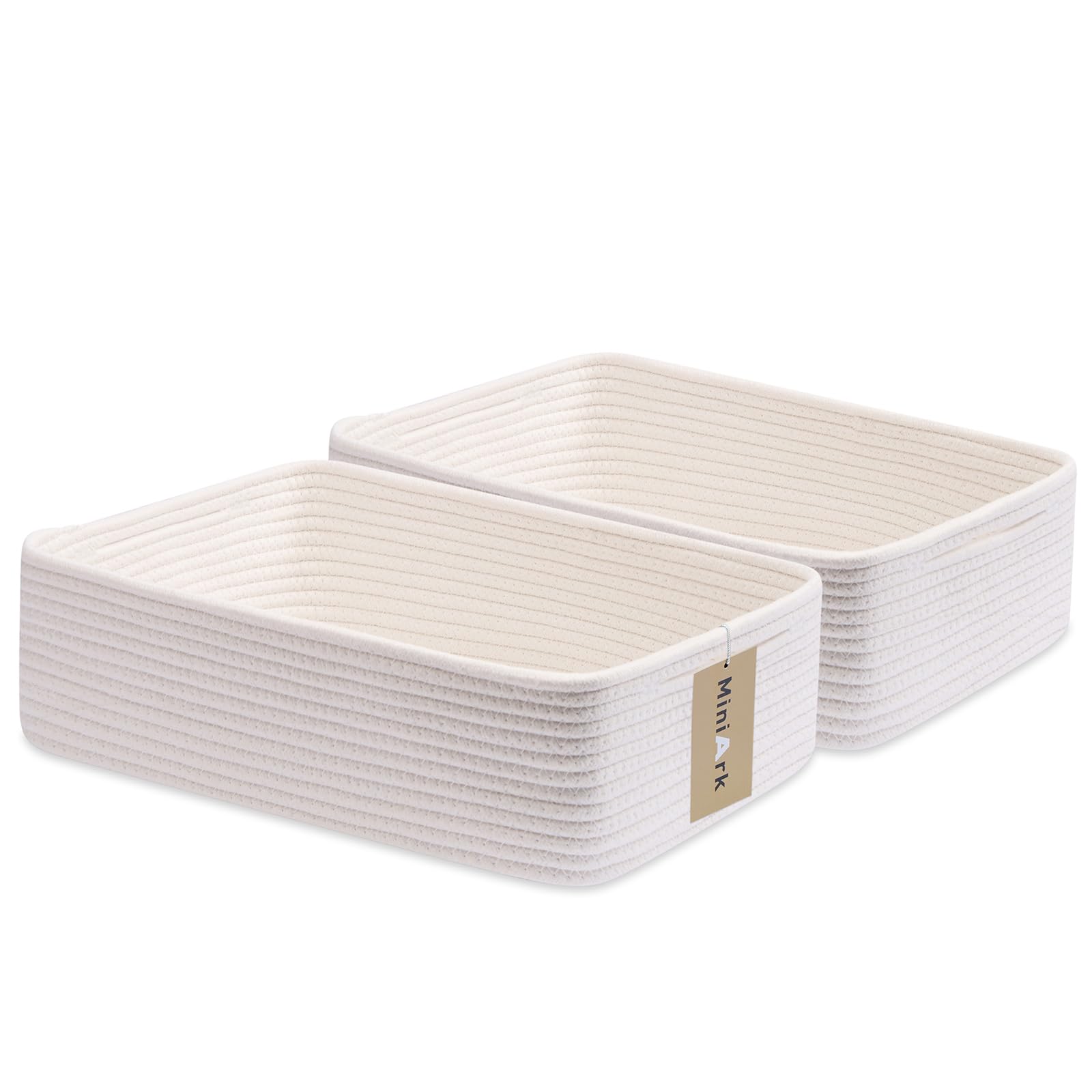 MiniArk large shallow baskets front view shows ample storage capacity.