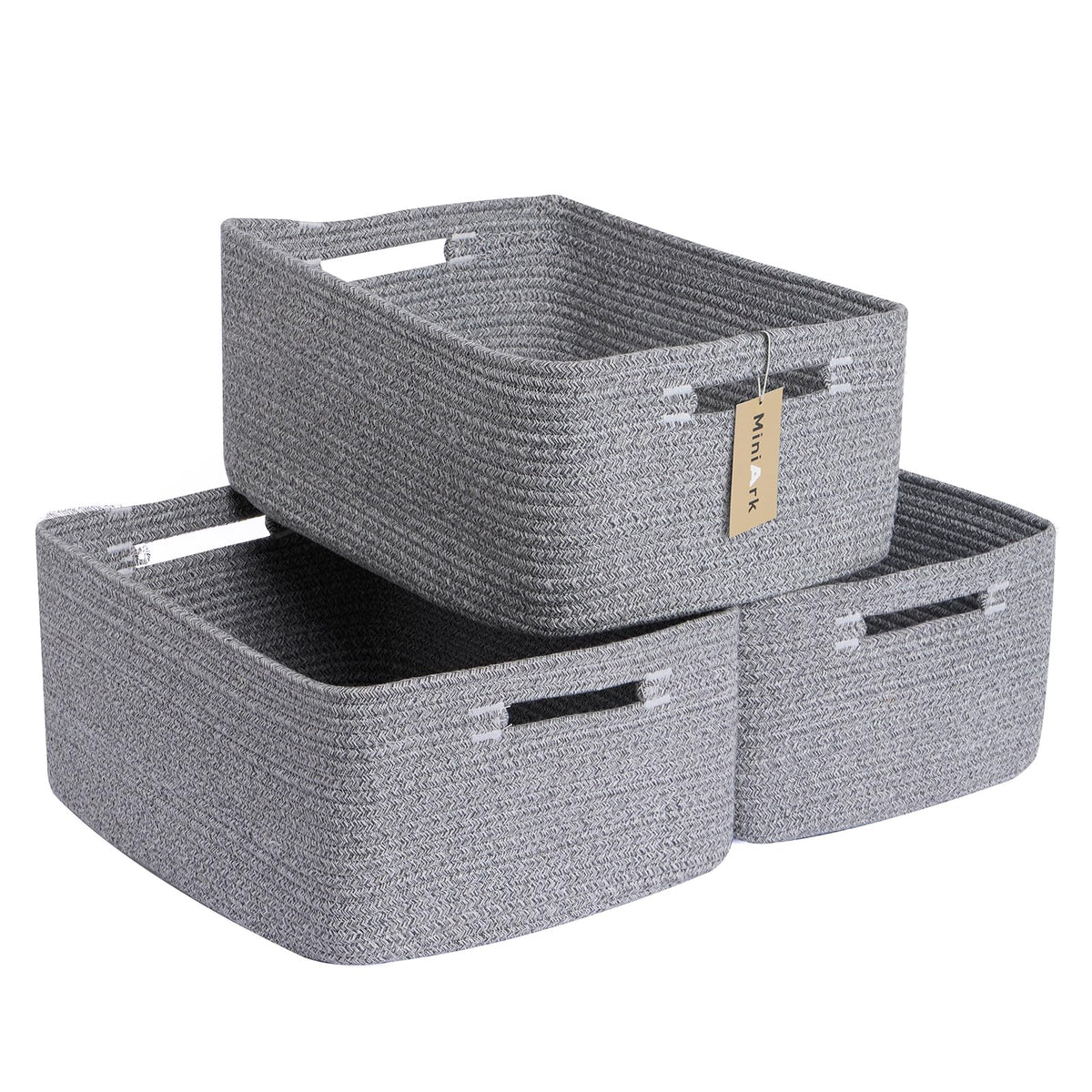 MiniArk front-view large storage basket shows spacious interior for clothes.