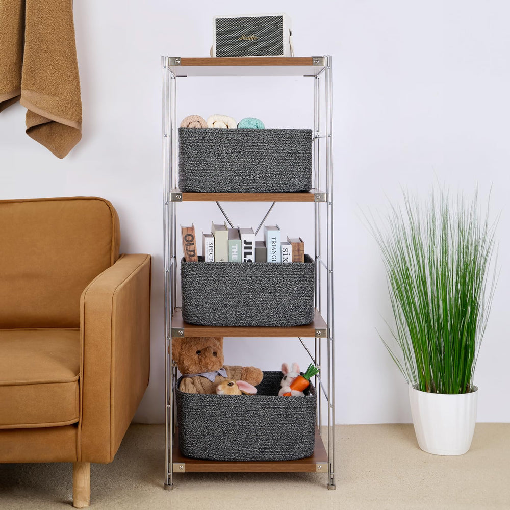 MiniArk nursery organization basket demonstrates clutter free storage for blankets and toys