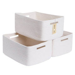 MiniArk large storage baskets front view on shelf for organized clothing and toys.