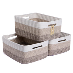 MiniArk large storage baskets in closet setup for easy clothes organization.