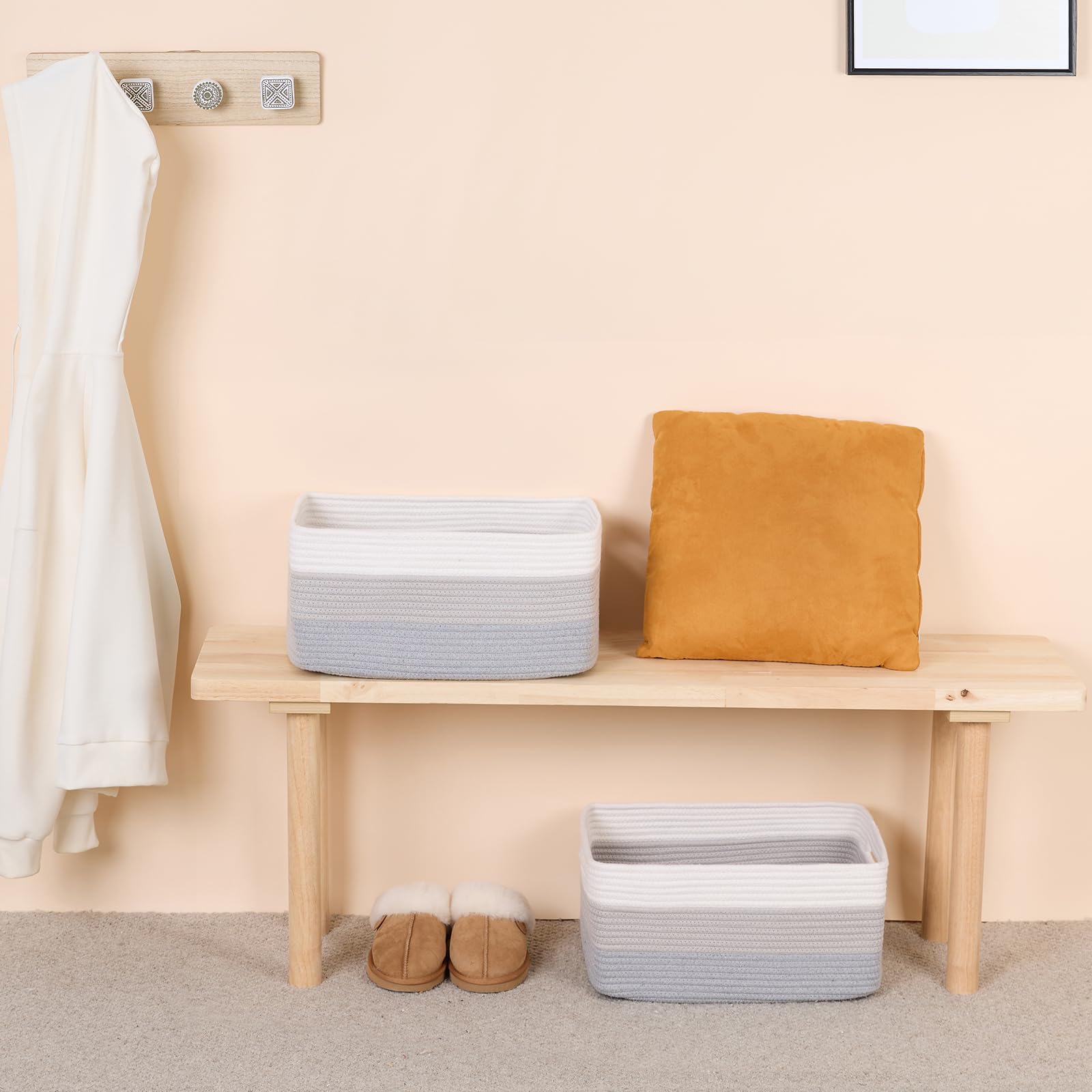 MiniArk clothes basket helps wardrobe organization with soft edges.