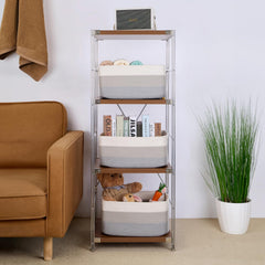 MiniArk toy bin keeps playroom tidy and toys accessible.