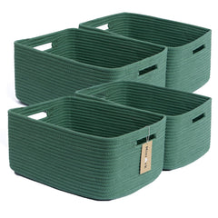 MiniArk large storage baskets in green — back view for closet organization.