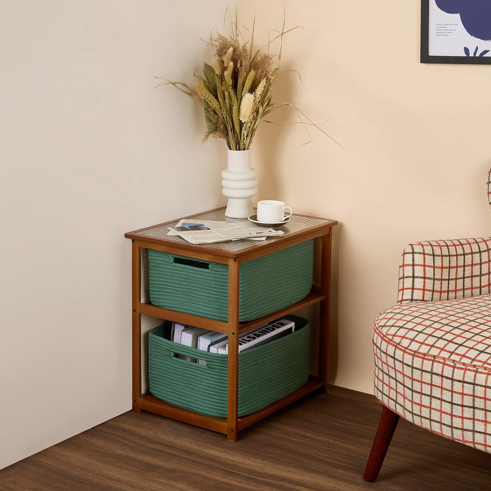 MiniArk large storage baskets in green — packaged folded, ready to shape.