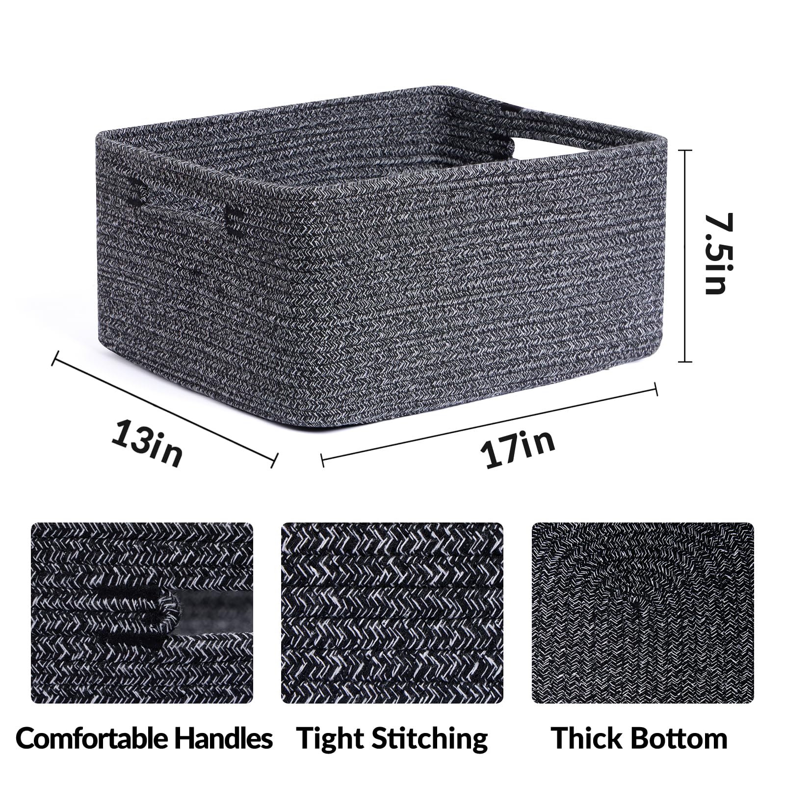 MiniArk rectangular basket inside closet for clothes organization