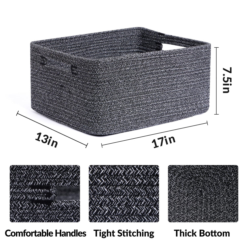 MiniArk rectangular basket inside closet for clothes organization