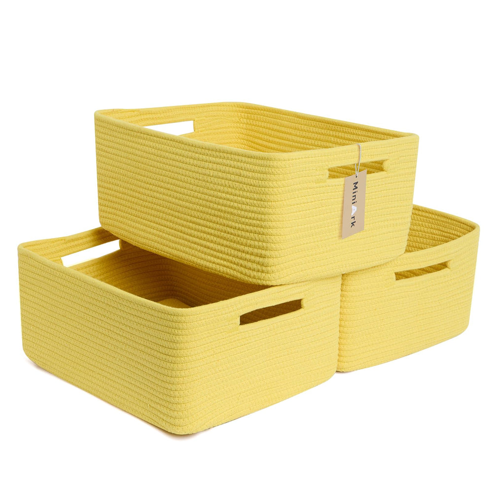 MiniArk large storage baskets on shelves for easy access and organization