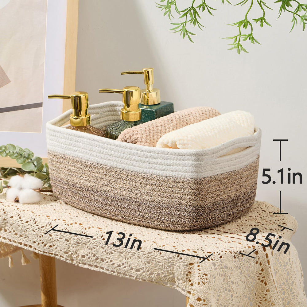 MiniArk nursery basket in soft cotton rope safe for babies and toys.