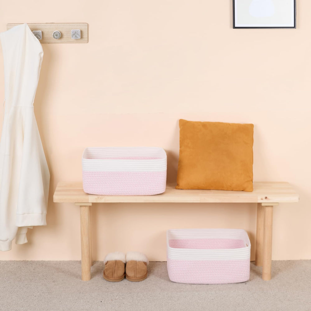 MiniArk pink folded basket ready to shape after unboxing.