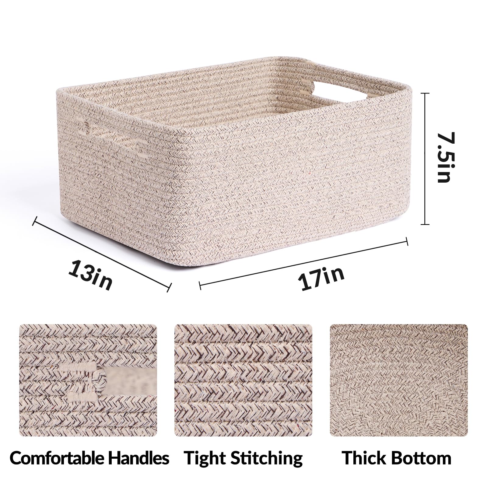 MiniArk rectangular storage basket placed on a closet shelf for neat organization.
