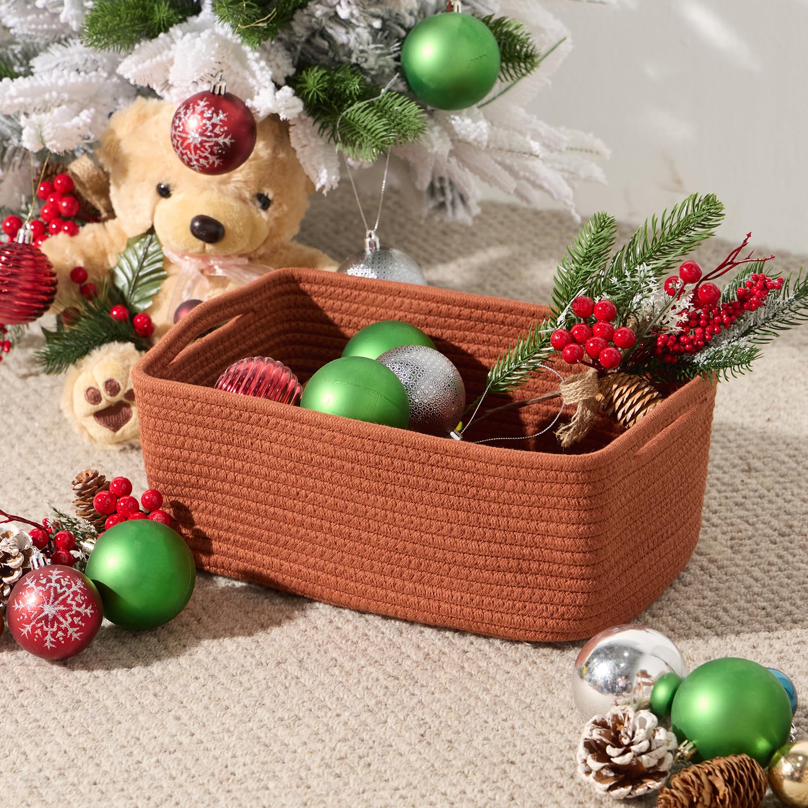 MiniArk quality-control handwoven baskets crafted from thick cotton rope.