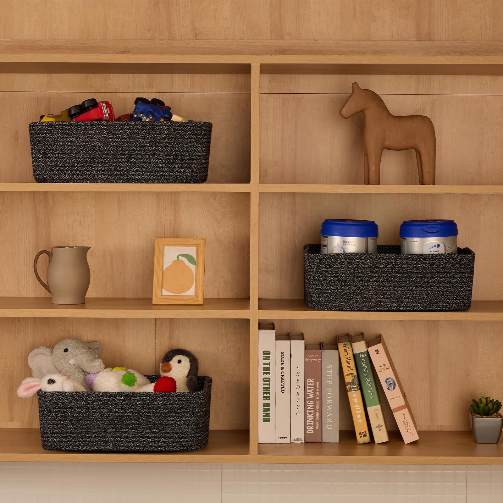 MiniArk rope-woven bins closeup highlights durable cotton rope and sturdy seams