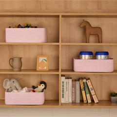 MiniArk rope-woven storage keeps toys neatly contained.
