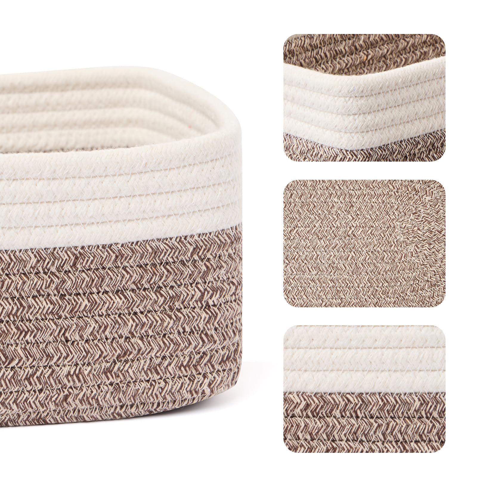 MiniArk shelf basket in soft, durable cotton rope stores baby items safely.