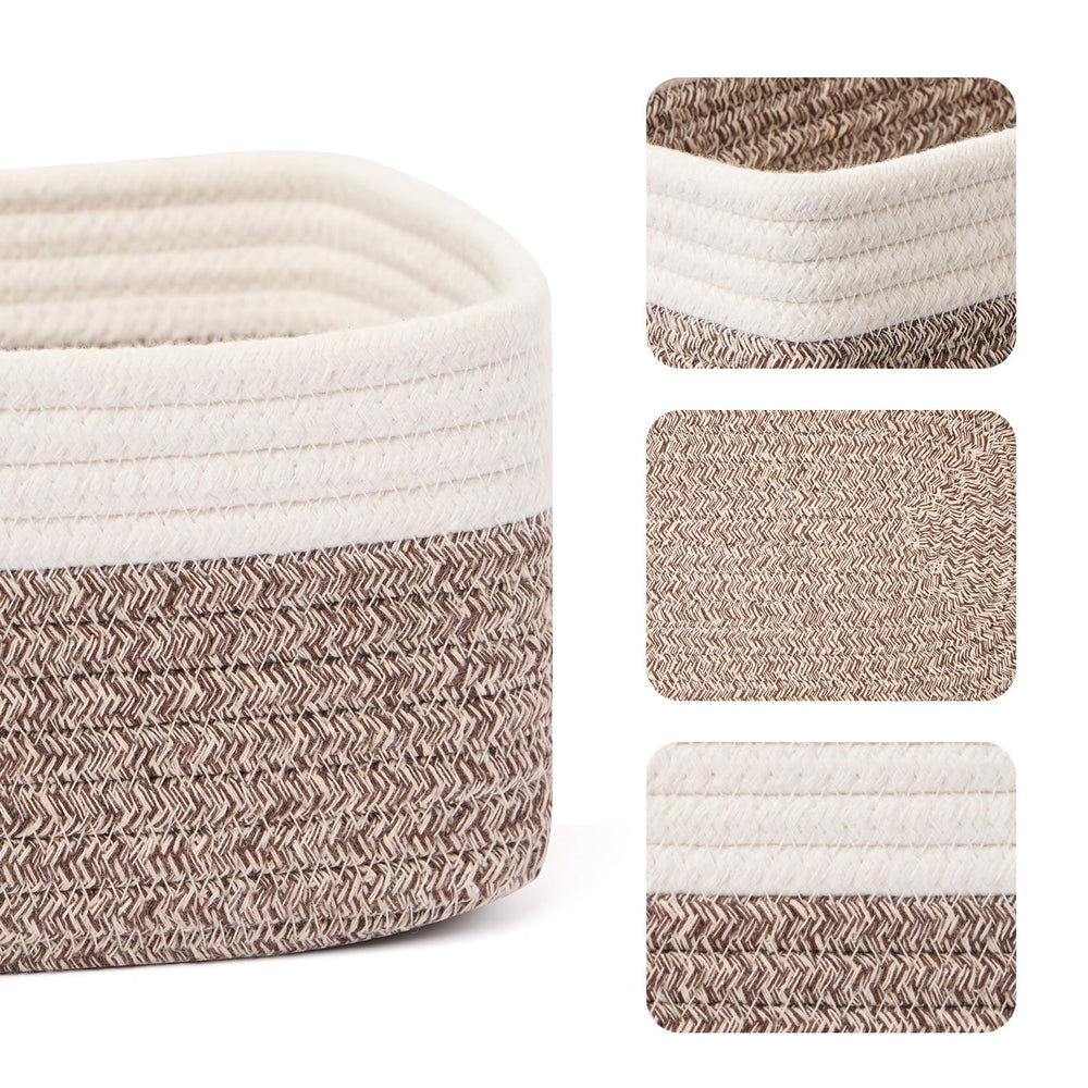 MiniArk shelf basket in soft, durable cotton rope stores baby items safely.