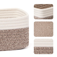MiniArk shelf basket in soft, durable cotton rope stores baby items safely.
