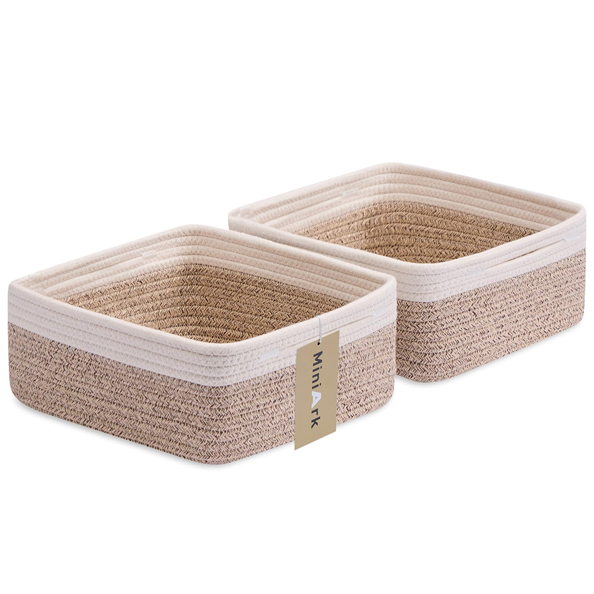 MiniArk small square basket with remote storage for a tidy living room.