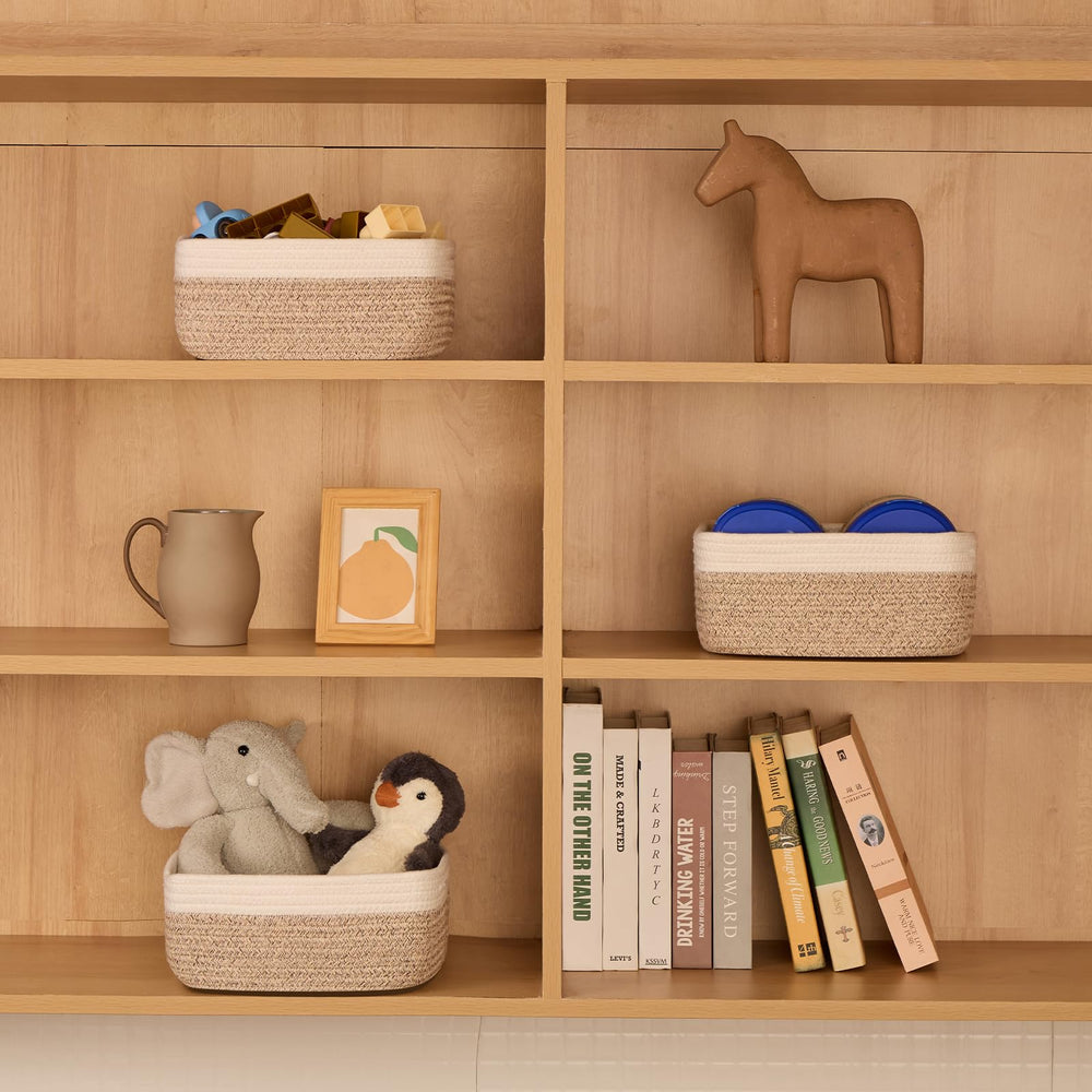 MiniArk toy organizer basket neatens kids' play area.
