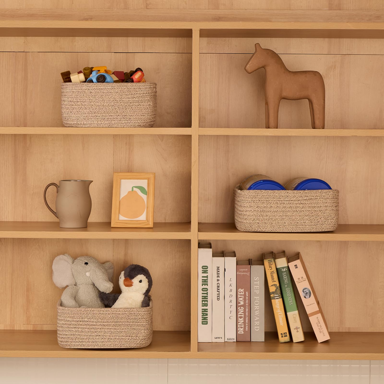MiniArk toy storage basket; soft rope for kid-friendly organization