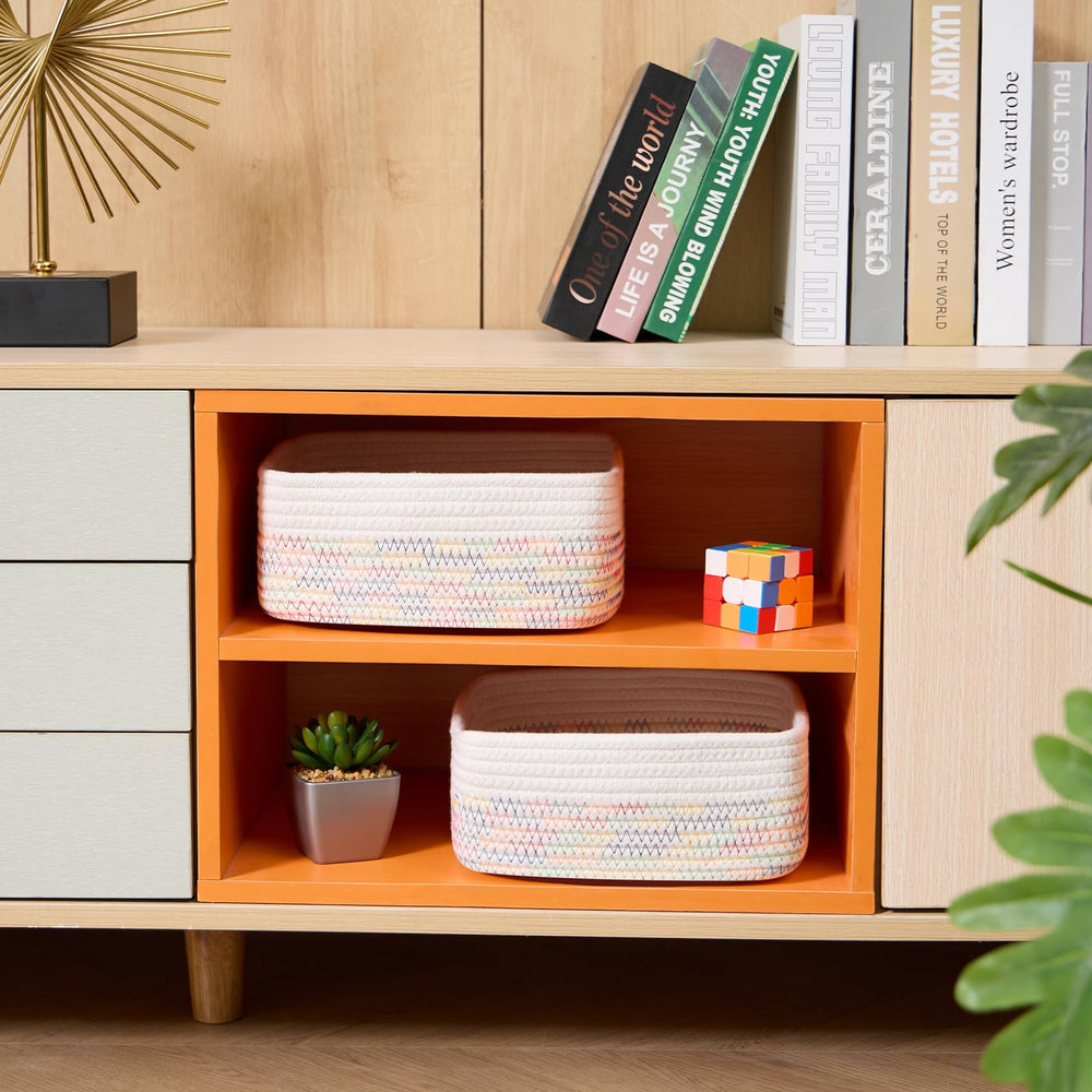 MiniArk small square shallow basket cabinet sorting, versatile organizer.
