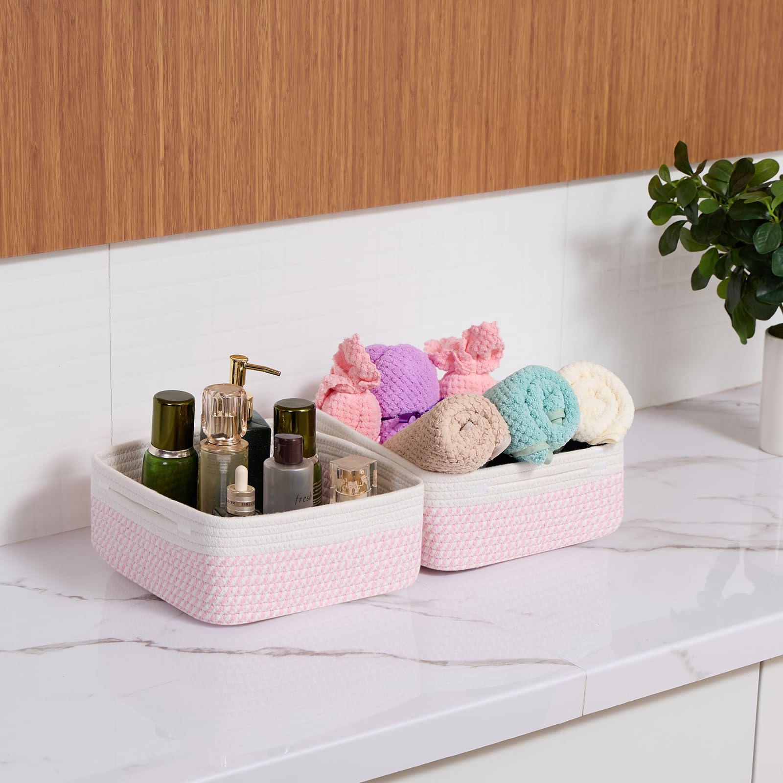 MiniArk small square shallow basket used for jewelry and accessories.