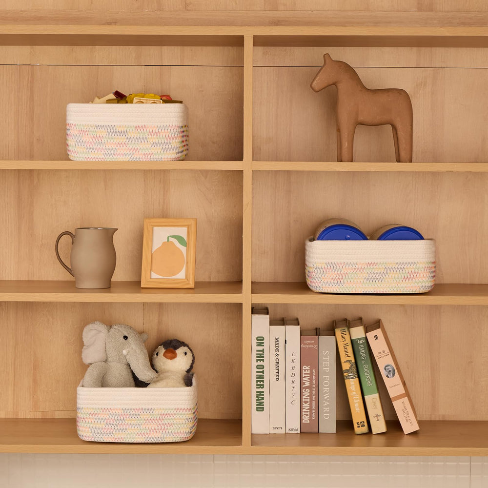 MiniArk small square shallow basket for toys, easy access and display.