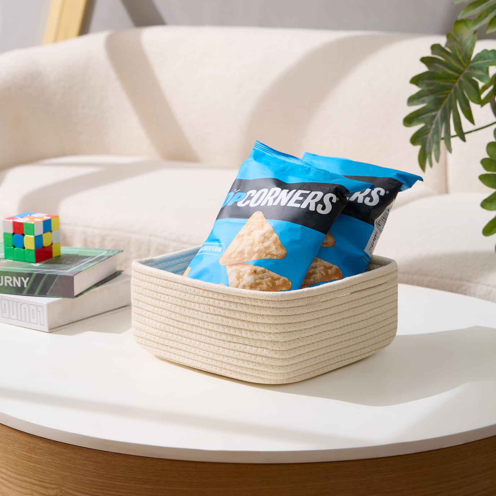 MiniArk basket styled as boho décor in living room